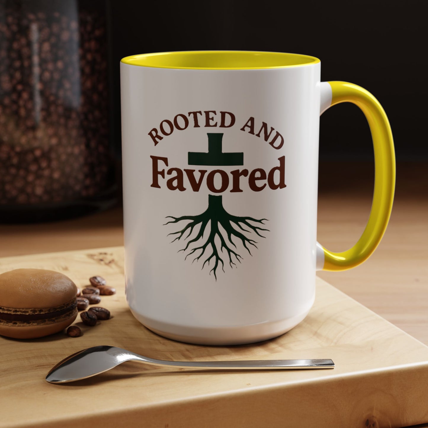 Rooted and Favored Coffee Mug - Spiritual Inspirational Gift for Coffee Lovers, Faith-based Home Decor, Christian Mug, Motivational [...]