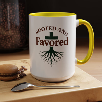 Rooted and Favored Coffee Mug - Spiritual Inspirational Gift for Coffee Lovers, Faith-based Home Decor, Christian Mug, Motivational [...]