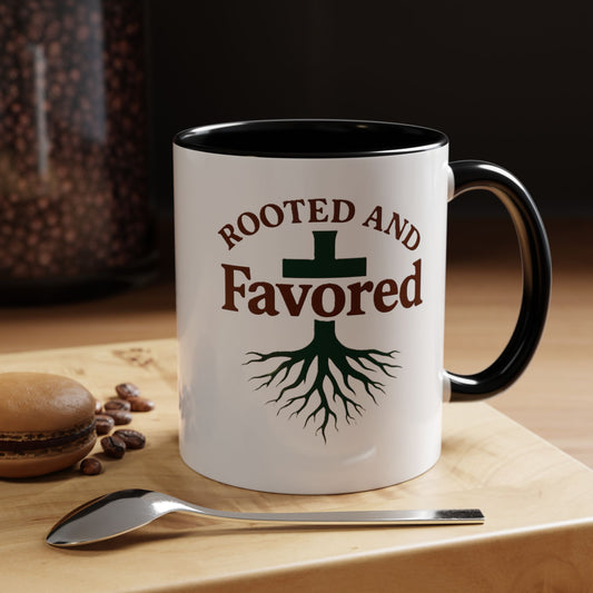 Rooted and Favored Coffee Mug - Spiritual Inspirational Gift for Coffee Lovers, Faith-based Home Decor, Christian Mug, Motivational [...]