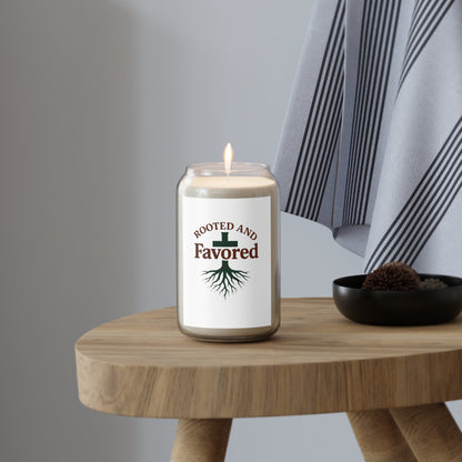 Rooted and Favored Scented Candle - Relaxing Home Decor, Gift for Friends, Aromatherapy Candle, Spa Gift, Spiritual Candles