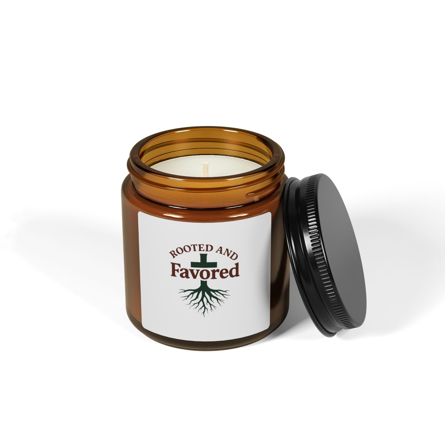 Rooted and Favored Scented Soy Candle - Cozy Home Decor, Gift for Her, Aromatherapy Candle, Relaxation Gift, Rustic Ambiance