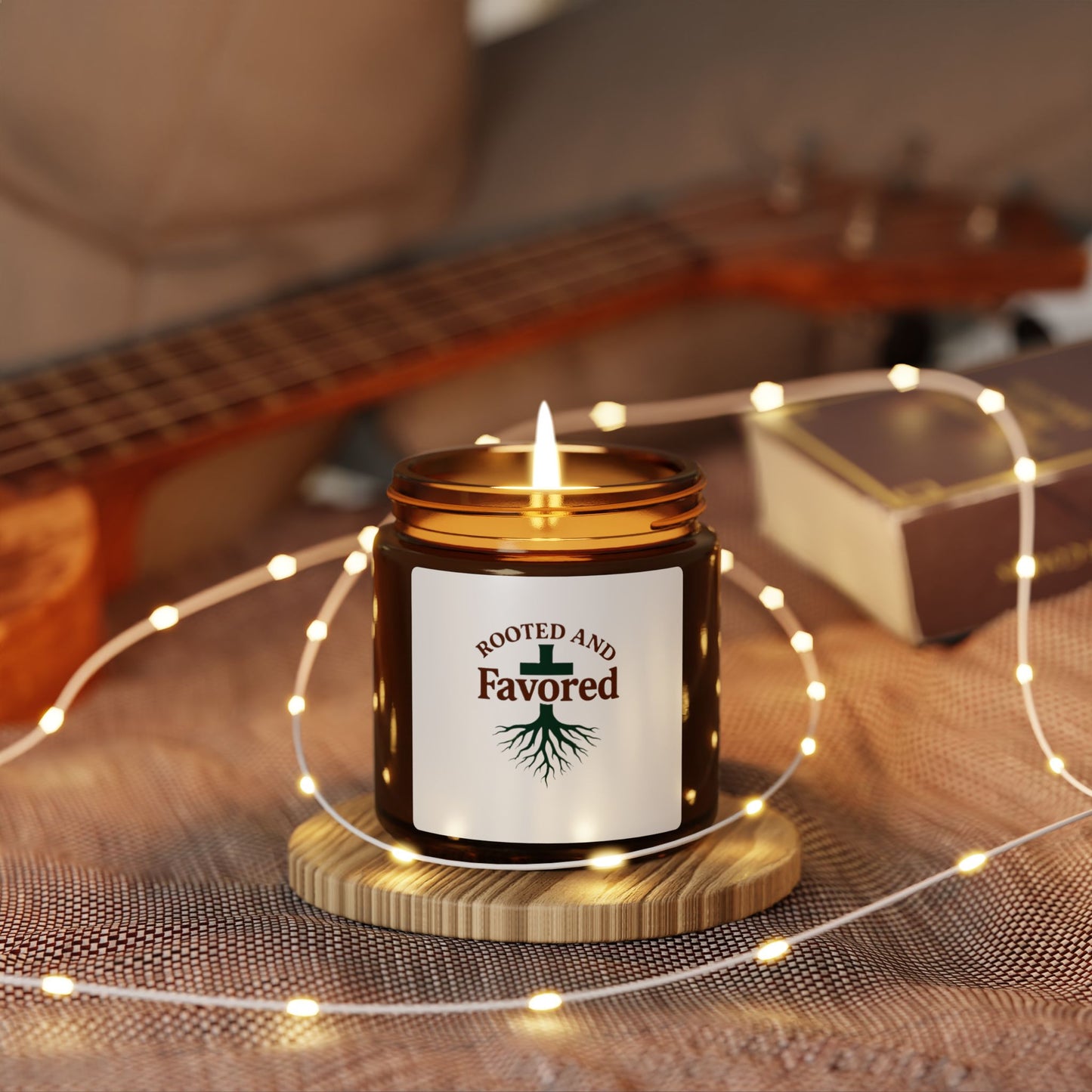 Rooted and Favored Scented Soy Candle - Cozy Home Decor, Gift for Her, Aromatherapy Candle, Relaxation Gift, Rustic Ambiance