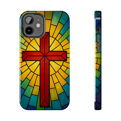 Stained Glass Christian Phone Cases, Tough Cases for Protection, Religious Gifts, Church Accessories, Faith-based Designs