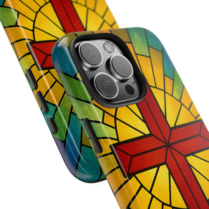 Stained Glass Christian Phone Cases, Tough Cases for Protection, Religious Gifts, Church Accessories, Faith-based Designs