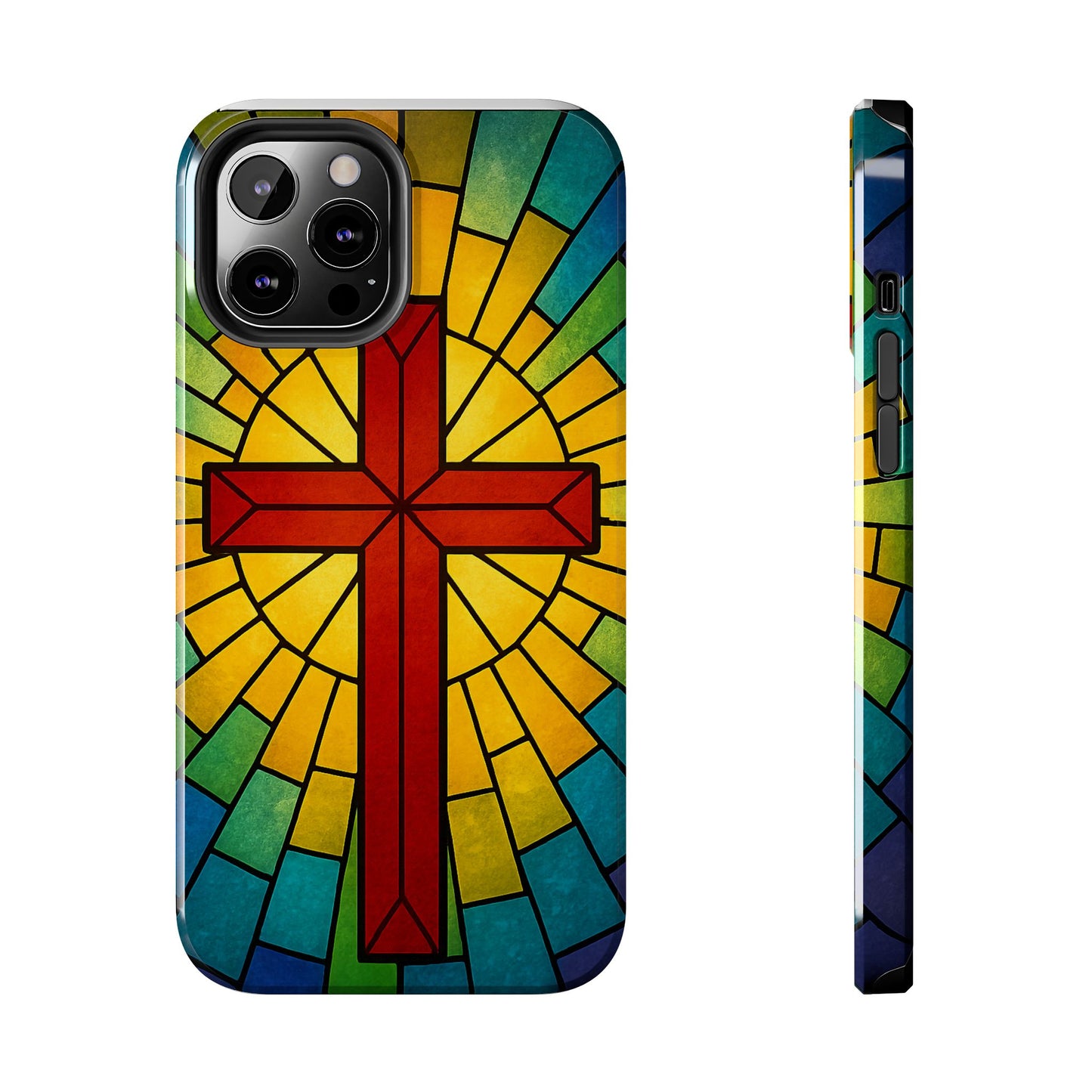 Stained Glass Christian Phone Cases, Tough Cases for Protection, Religious Gifts, Church Accessories, Faith-based Designs