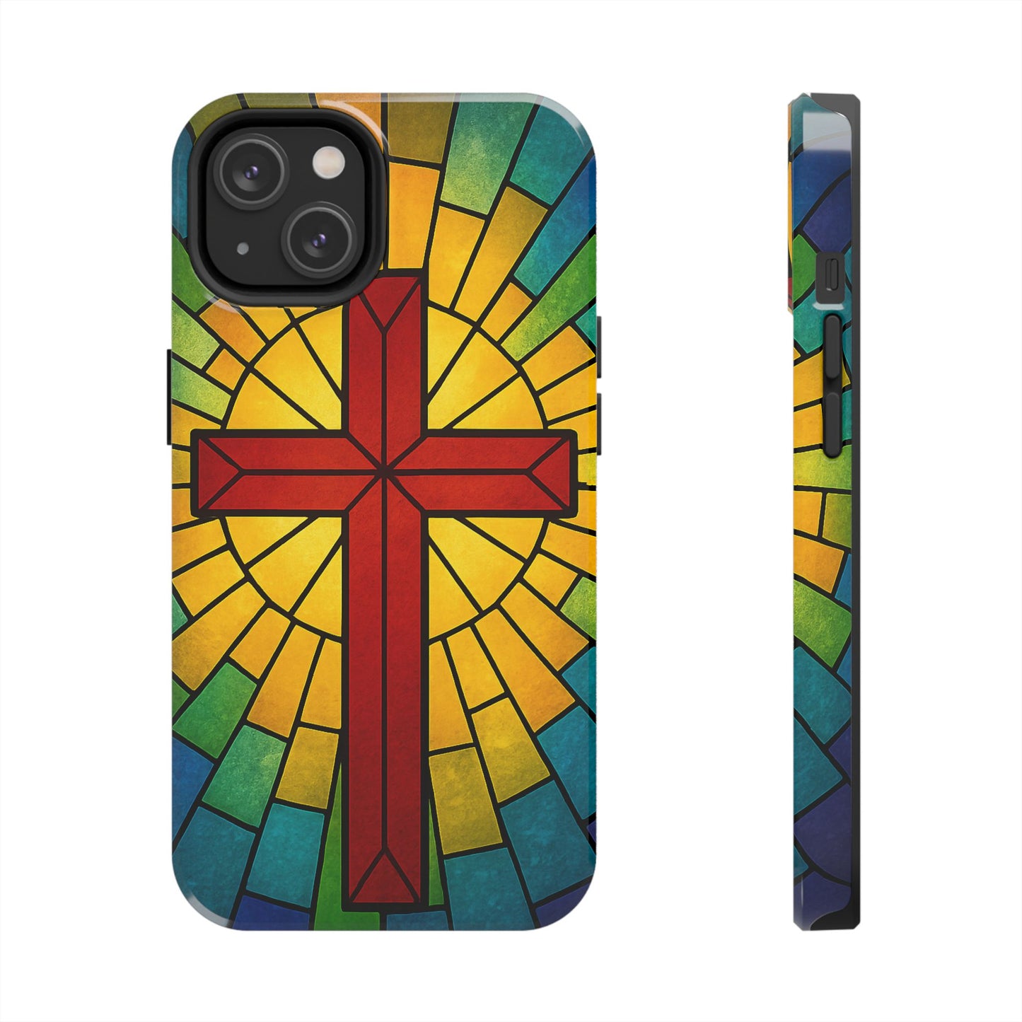 Stained Glass Christian Phone Cases, Tough Cases for Protection, Religious Gifts, Church Accessories, Faith-based Designs