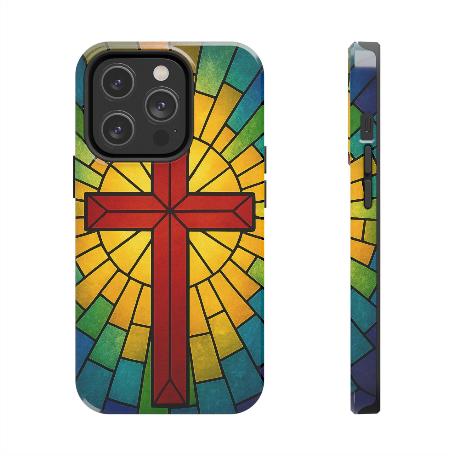 Stained Glass Christian Phone Cases, Tough Cases for Protection, Religious Gifts, Church Accessories, Faith-based Designs