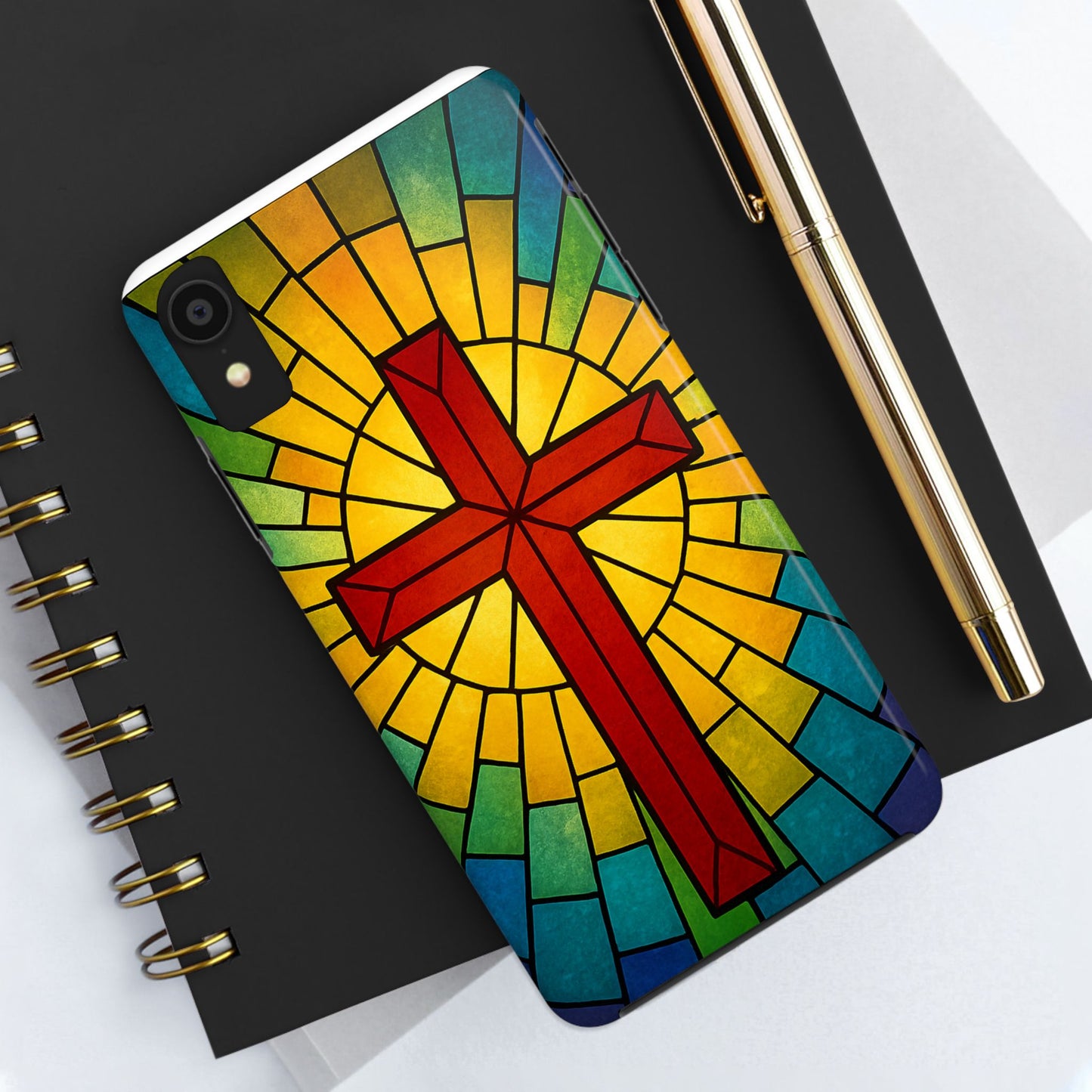 Stained Glass Christian Phone Cases, Tough Cases for Protection, Religious Gifts, Church Accessories, Faith-based Designs