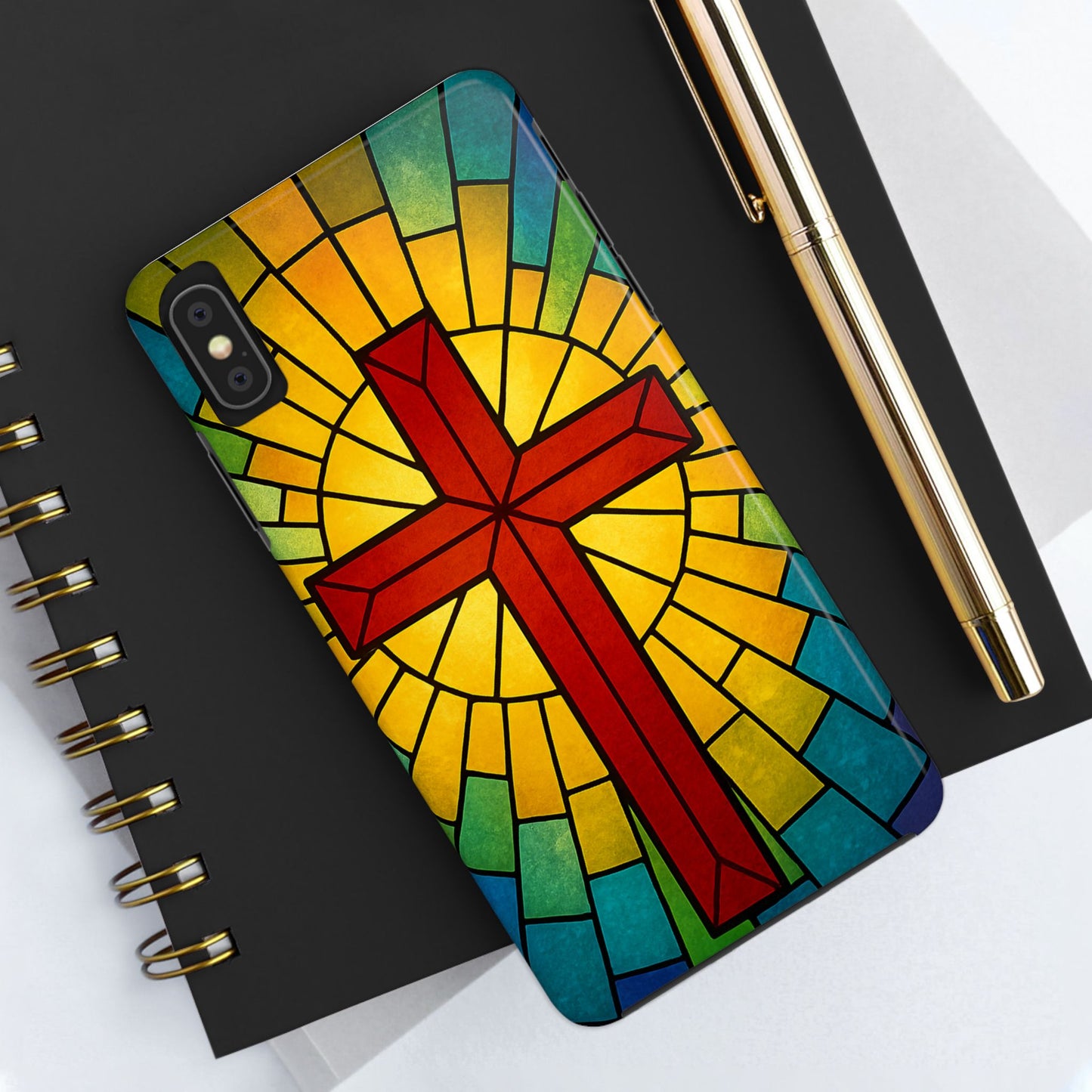 Stained Glass Christian Phone Cases, Tough Cases for Protection, Religious Gifts, Church Accessories, Faith-based Designs