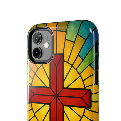 Stained Glass Christian Phone Cases, Tough Cases for Protection, Religious Gifts, Church Accessories, Faith-based Designs