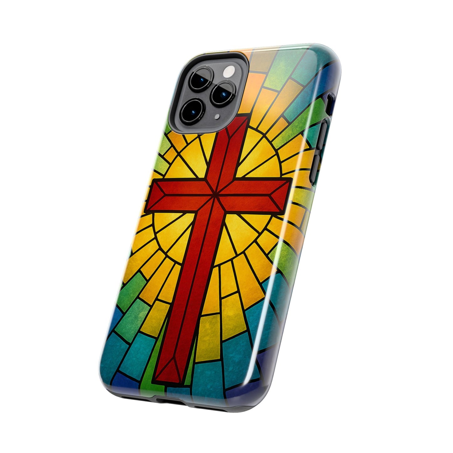 Stained Glass Christian Phone Cases, Tough Cases for Protection, Religious Gifts, Church Accessories, Faith-based Designs