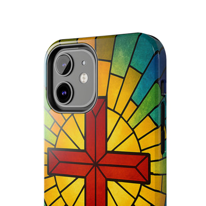 Stained Glass Christian Phone Cases, Tough Cases for Protection, Religious Gifts, Church Accessories, Faith-based Designs