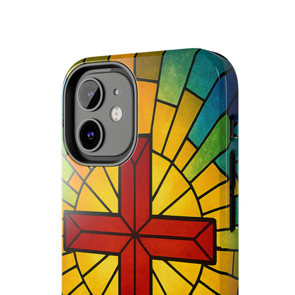 Stained Glass Christian Phone Cases, Tough Cases for Protection, Religious Gifts, Church Accessories, Faith-based Designs