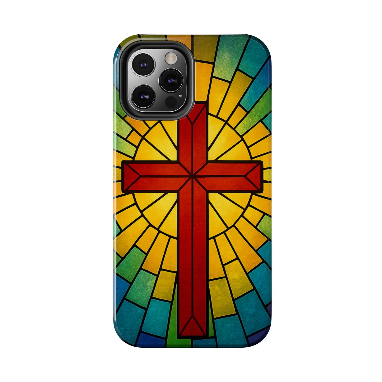 Stained Glass Christian Phone Cases, Tough Cases for Protection, Religious Gifts, Church Accessories, Faith-based Designs