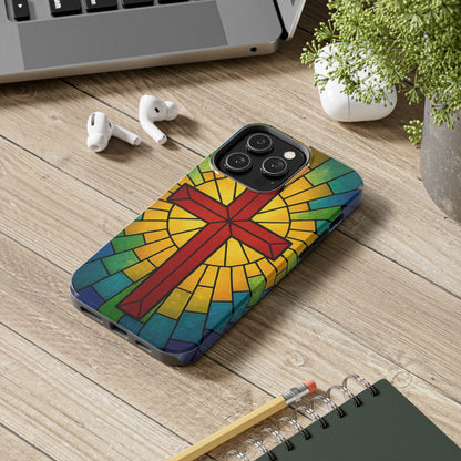 Stained Glass Christian Phone Cases, Tough Cases for Protection, Religious Gifts, Church Accessories, Faith-based Designs