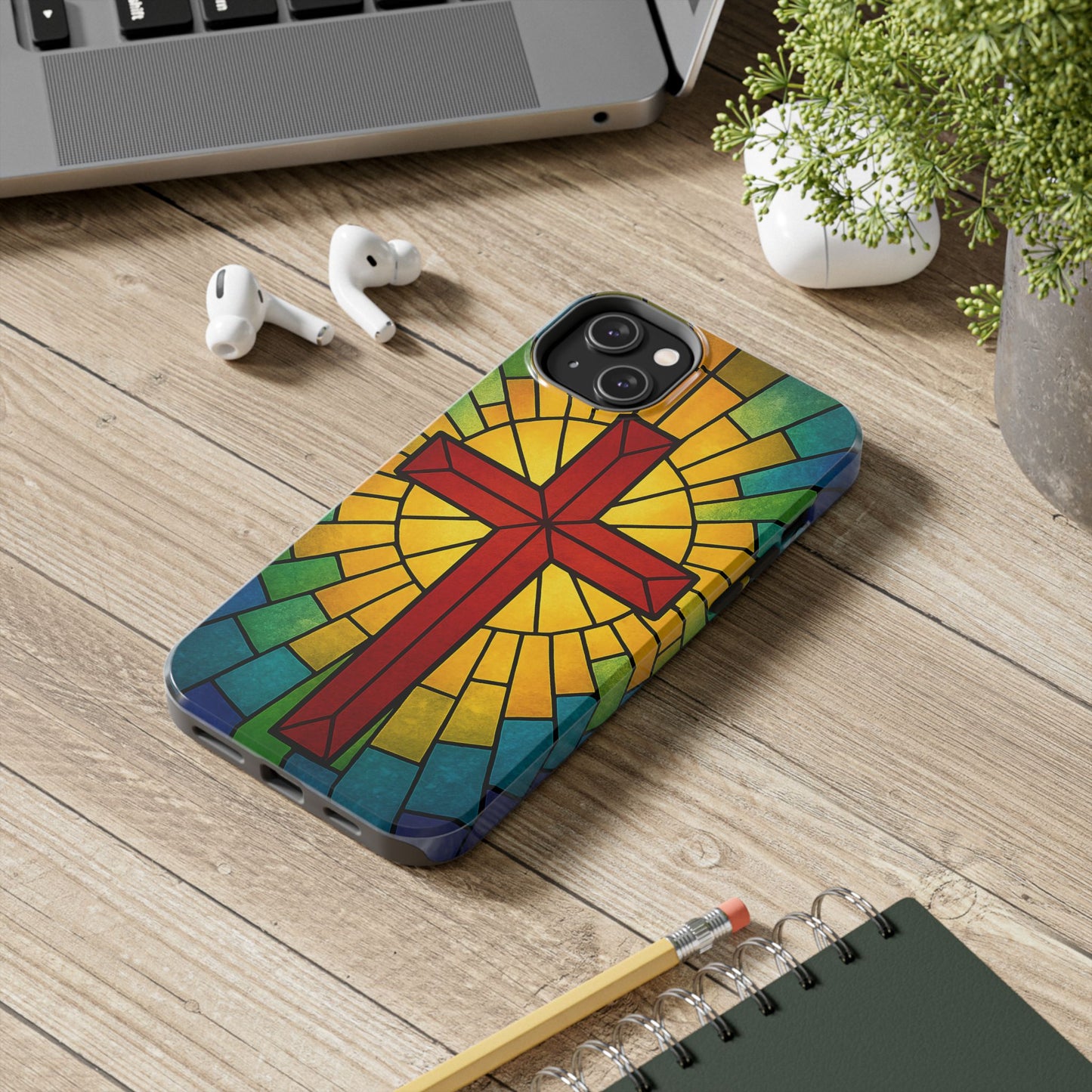 Stained Glass Christian Phone Cases, Tough Cases for Protection, Religious Gifts, Church Accessories, Faith-based Designs