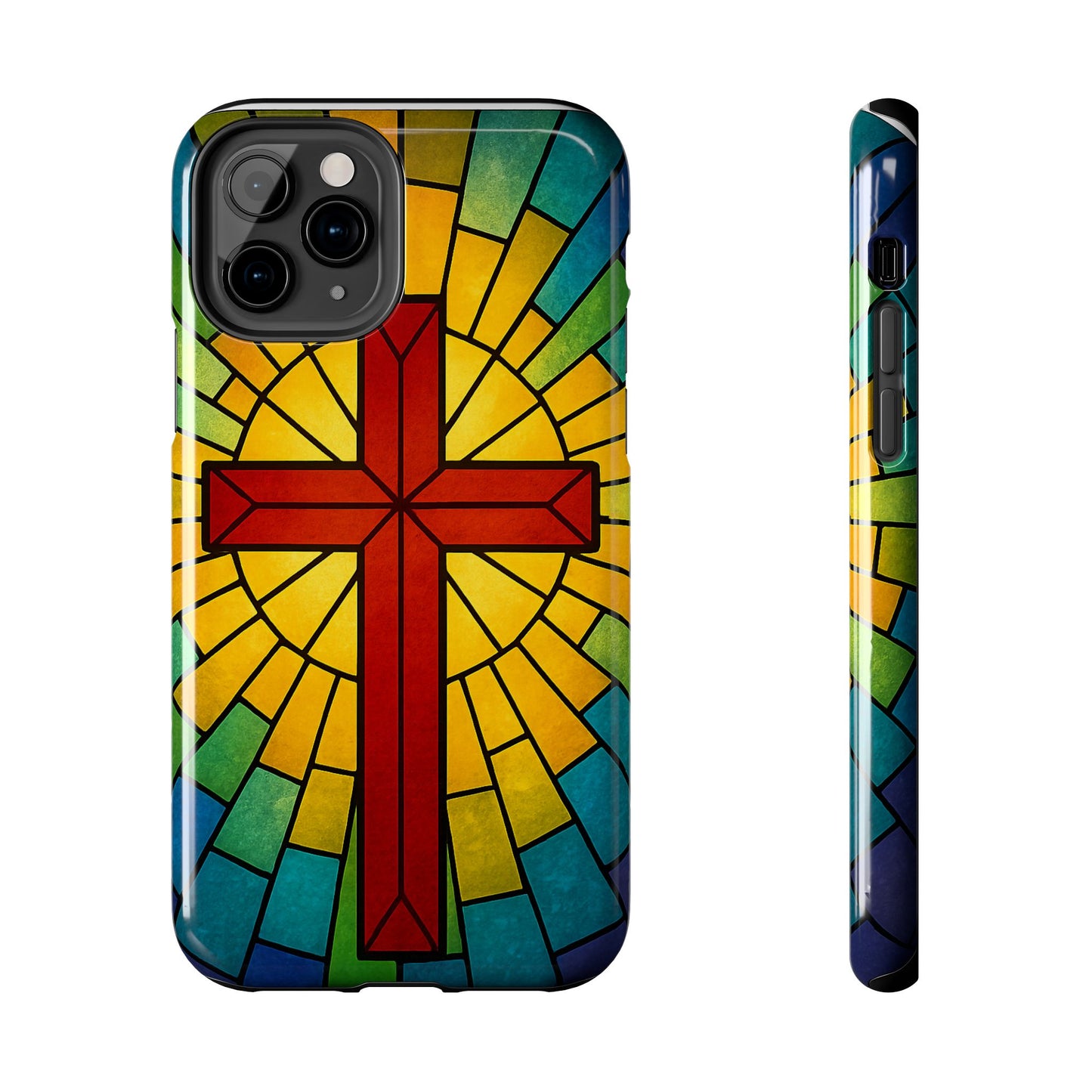Stained Glass Christian Phone Cases, Tough Cases for Protection, Religious Gifts, Church Accessories, Faith-based Designs