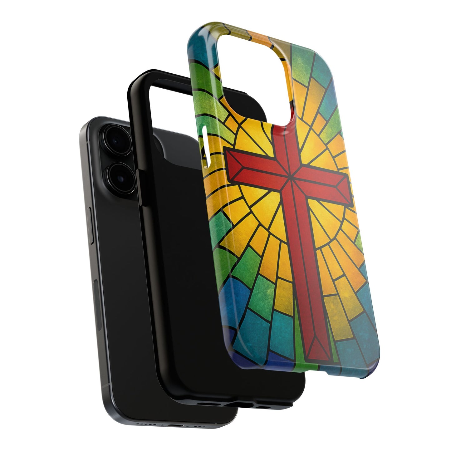 Stained Glass Christian Phone Cases, Tough Cases for Protection, Religious Gifts, Church Accessories, Faith-based Designs