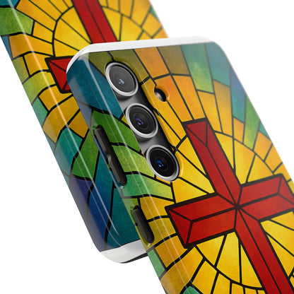 Stained Glass Christian Phone Cases, Tough Cases for Protection, Religious Gifts, Church Accessories, Faith-based Designs