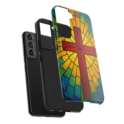 Stained Glass Christian Phone Cases, Tough Cases for Protection, Religious Gifts, Church Accessories, Faith-based Designs