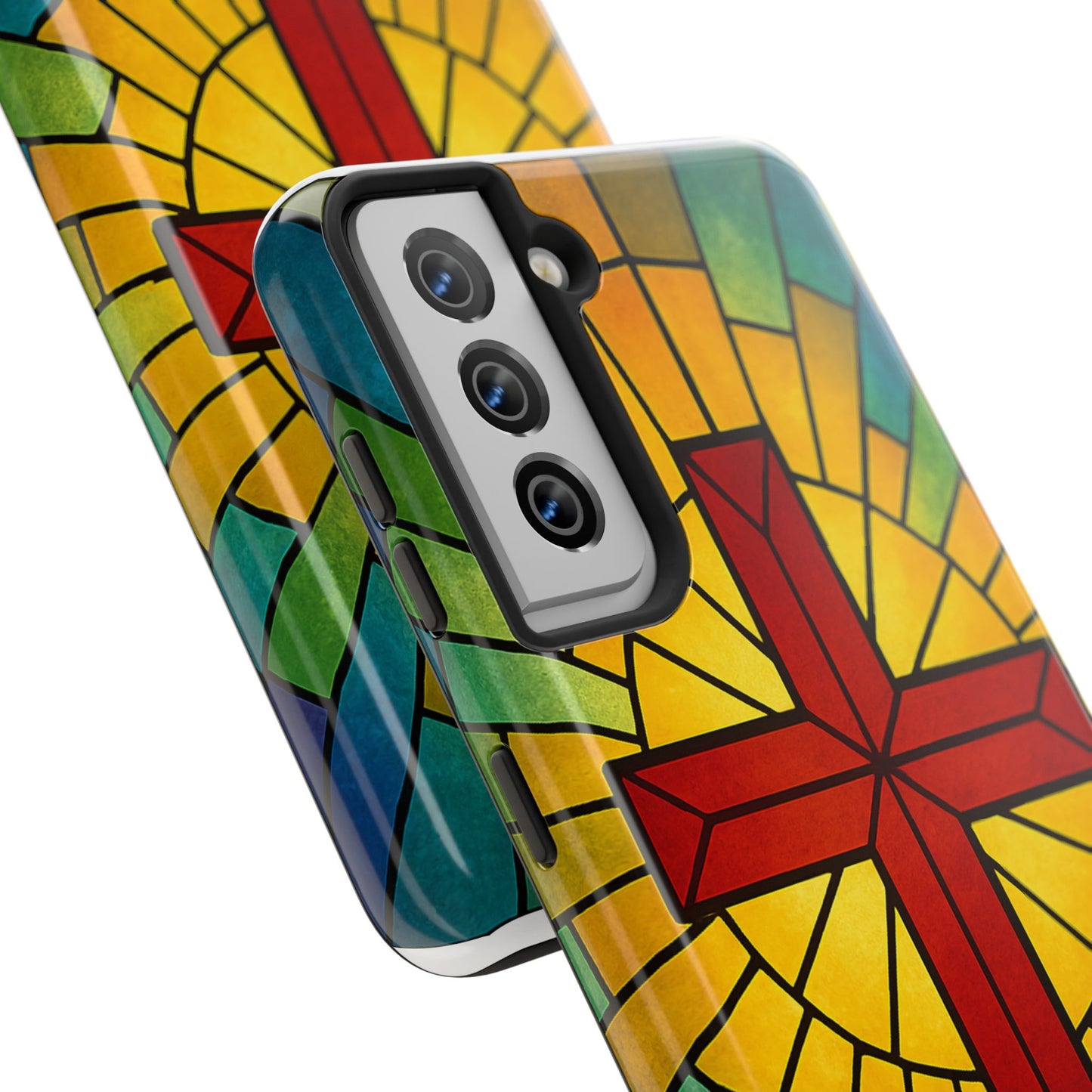 Stained Glass Christian Phone Cases, Tough Cases for Protection, Religious Gifts, Church Accessories, Faith-based Designs