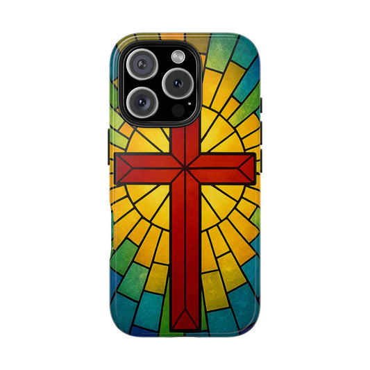 Stained Glass Christian Phone Cases, Tough Cases for Protection, Religious Gifts, Church Accessories, Faith-based Designs