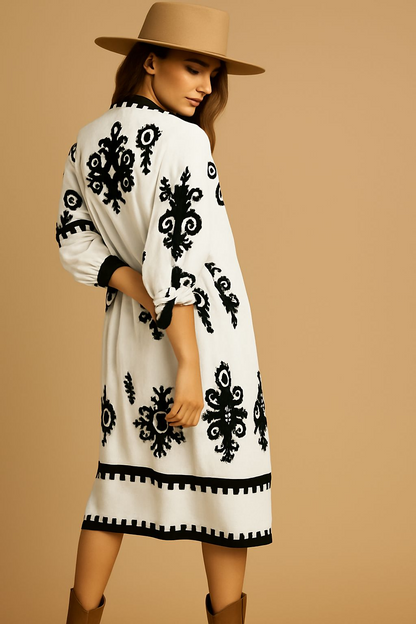 Umgee Abstract Print Midi Dress