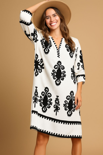 Umgee Abstract Print Midi Dress