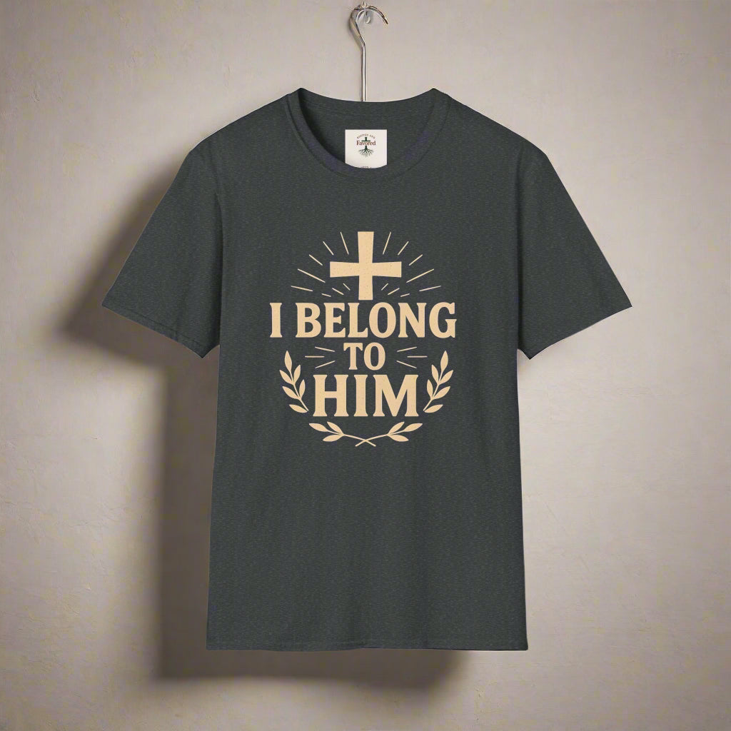 Unisex Softstyle T-Shirt with 'I Belong to Him' Inspirational Design - Faith Apparel, Christian Gift, Religious Tee, Spiritual Wear, [...]