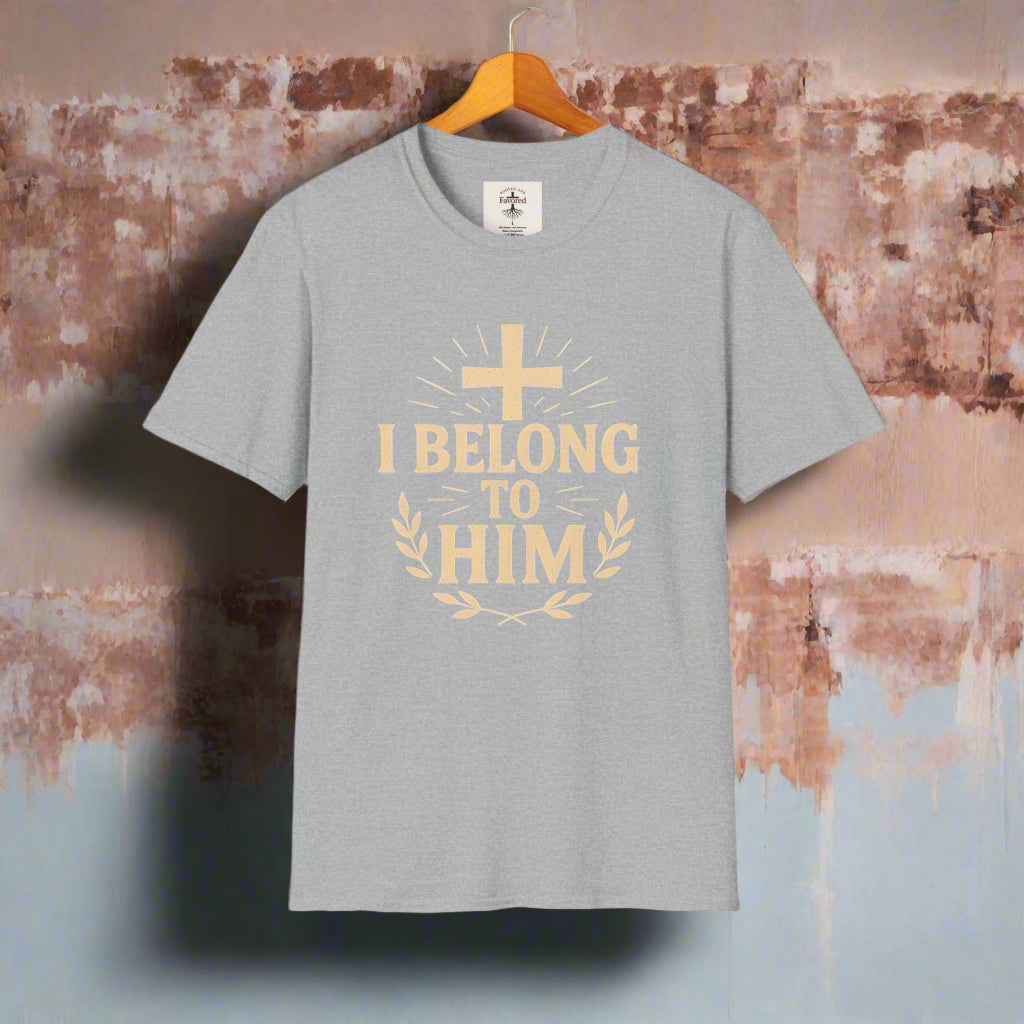 Unisex Softstyle T-Shirt with 'I Belong to Him' Inspirational Design - Faith Apparel, Christian Gift, Religious Tee, Spiritual Wear, [...]