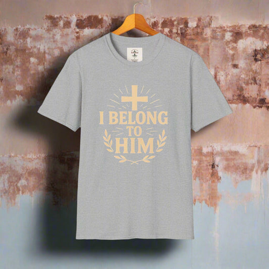 Unisex Softstyle T-Shirt with 'I Belong to Him' Inspirational Design - Faith Apparel, Christian Gift, Religious Tee, Spiritual Wear, [...]