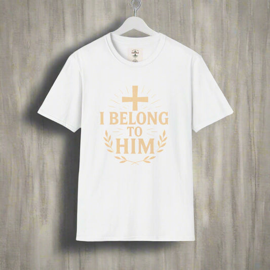 Unisex Softstyle T-Shirt with 'I Belong to Him' Inspirational Design - Faith Apparel, Christian Gift, Religious Tee, Spiritual Wear, [...]